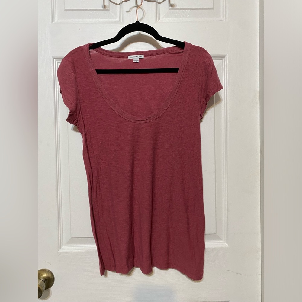 Standard James Perse pink/purple scoop neck tee